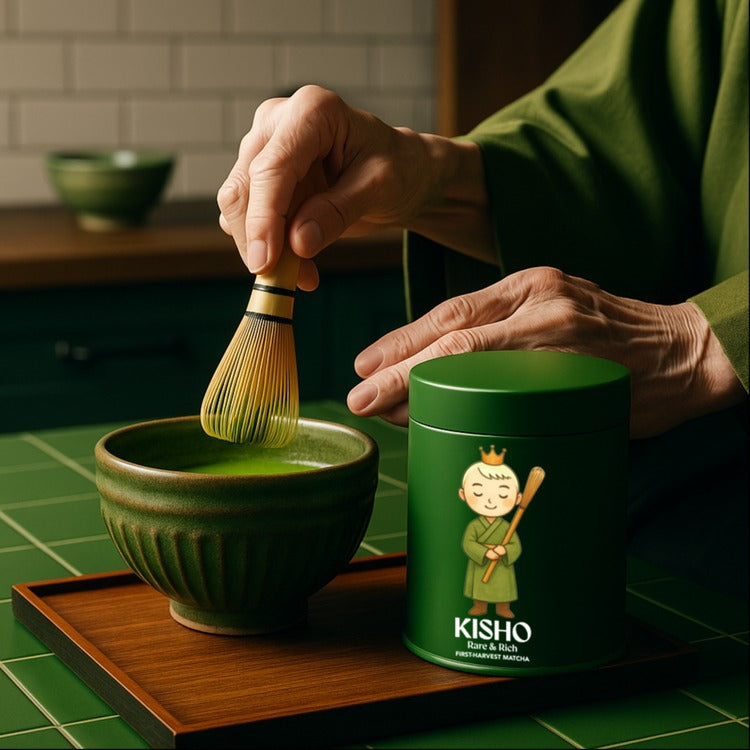Kisho finely ground first-harvest ceremonial matcha powder