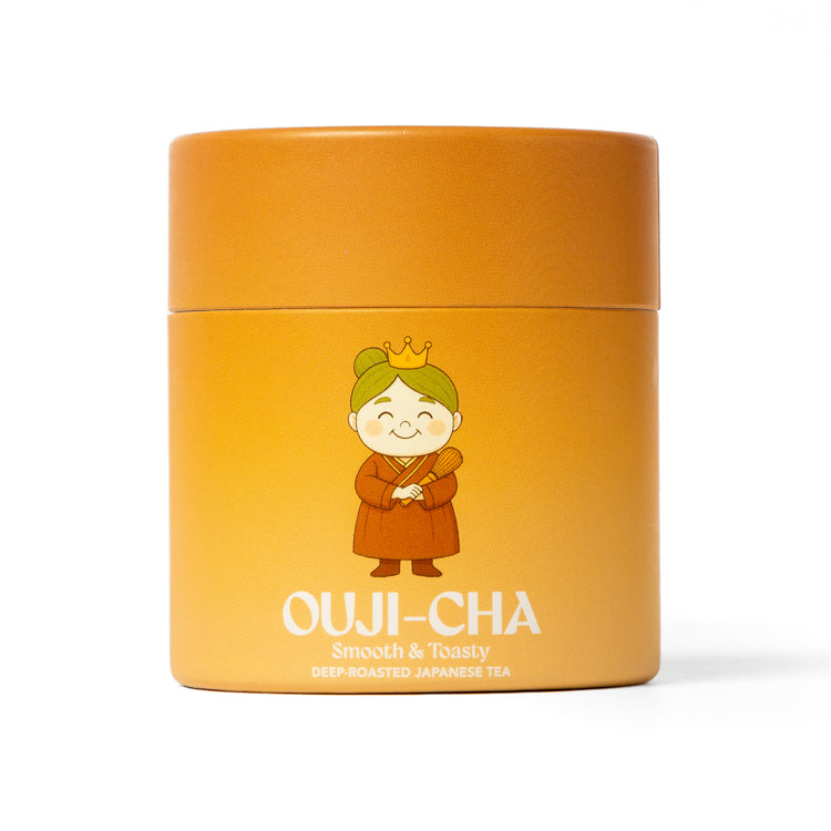 Matchasty Oujicha deep roasted Japanese hojicha powder in eco-friendly paper tube packaging